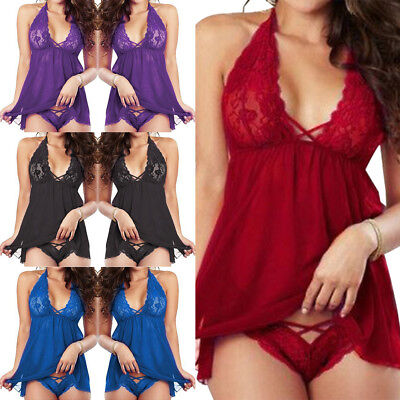 Sexy-Lingerie-Sleepwear-Lace-Teddy-Women's-G-string-Underwear-Babydoll Nightwear FAPDALE - фотография #2