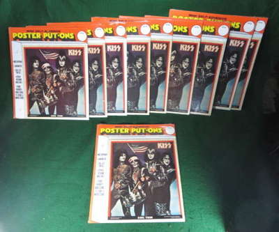 KISS 1976 TOUR POSTER PUT-ON STICKERS WHOLESALE LOT OF 10 NEAR MINT SEALED   Без бренда