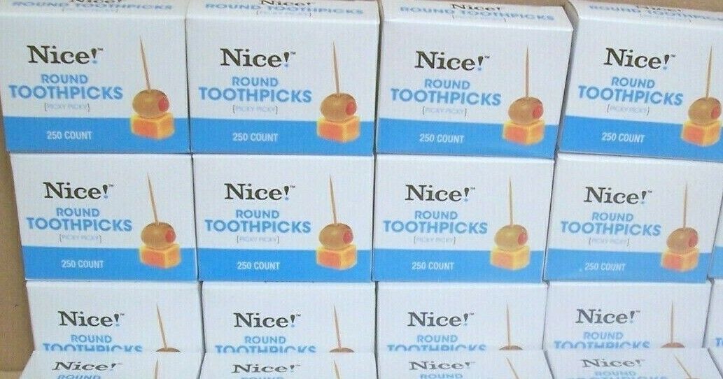 Toothpicks Wooden Natural Wood Round Pointed by Walgreens 12 Boxes x 250 = 3000! Walgreens