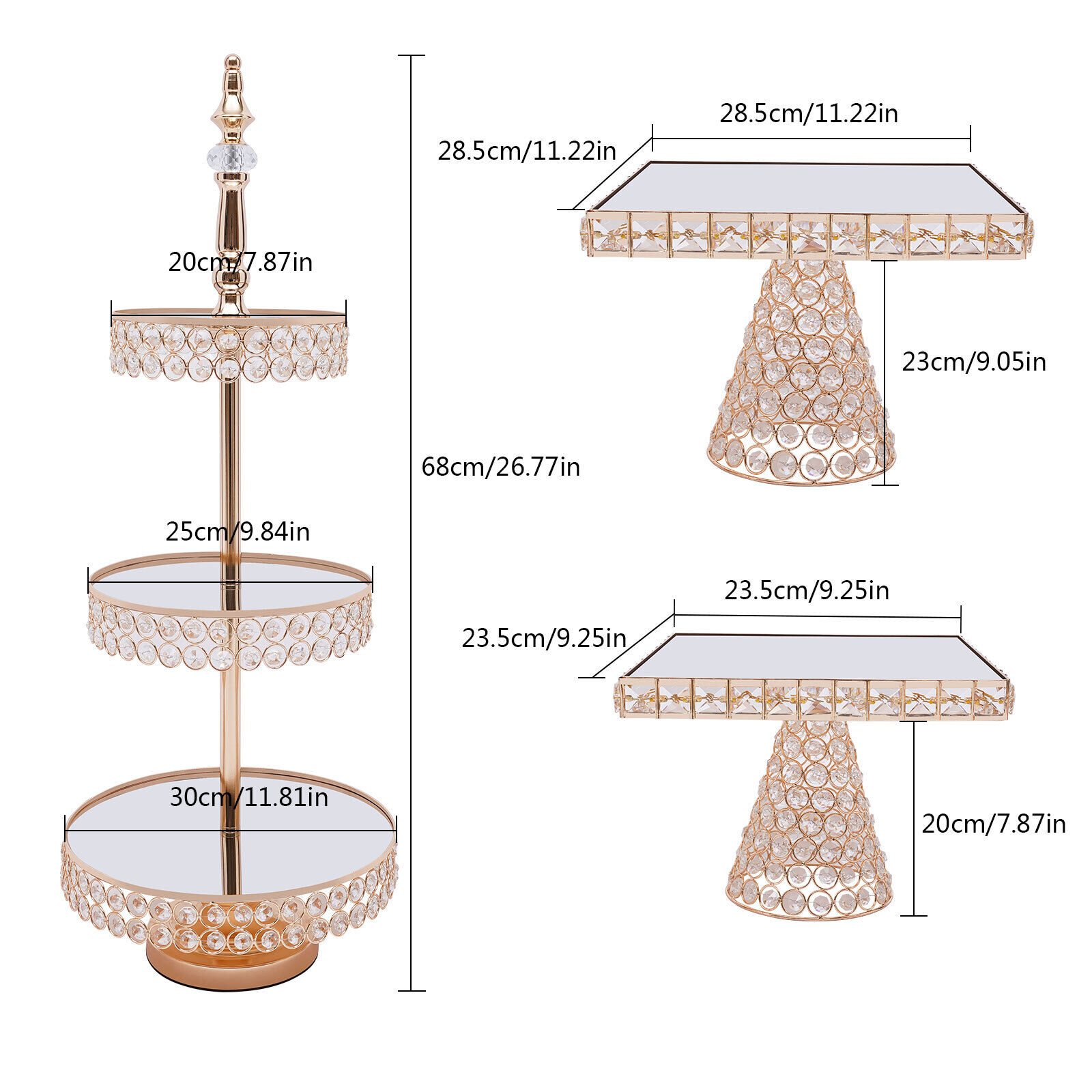 5pcs 3-tier Cake Plate Holder Crystal Dessert Display Stand For Birthday Decor  Unbranded N/A - фотография #5