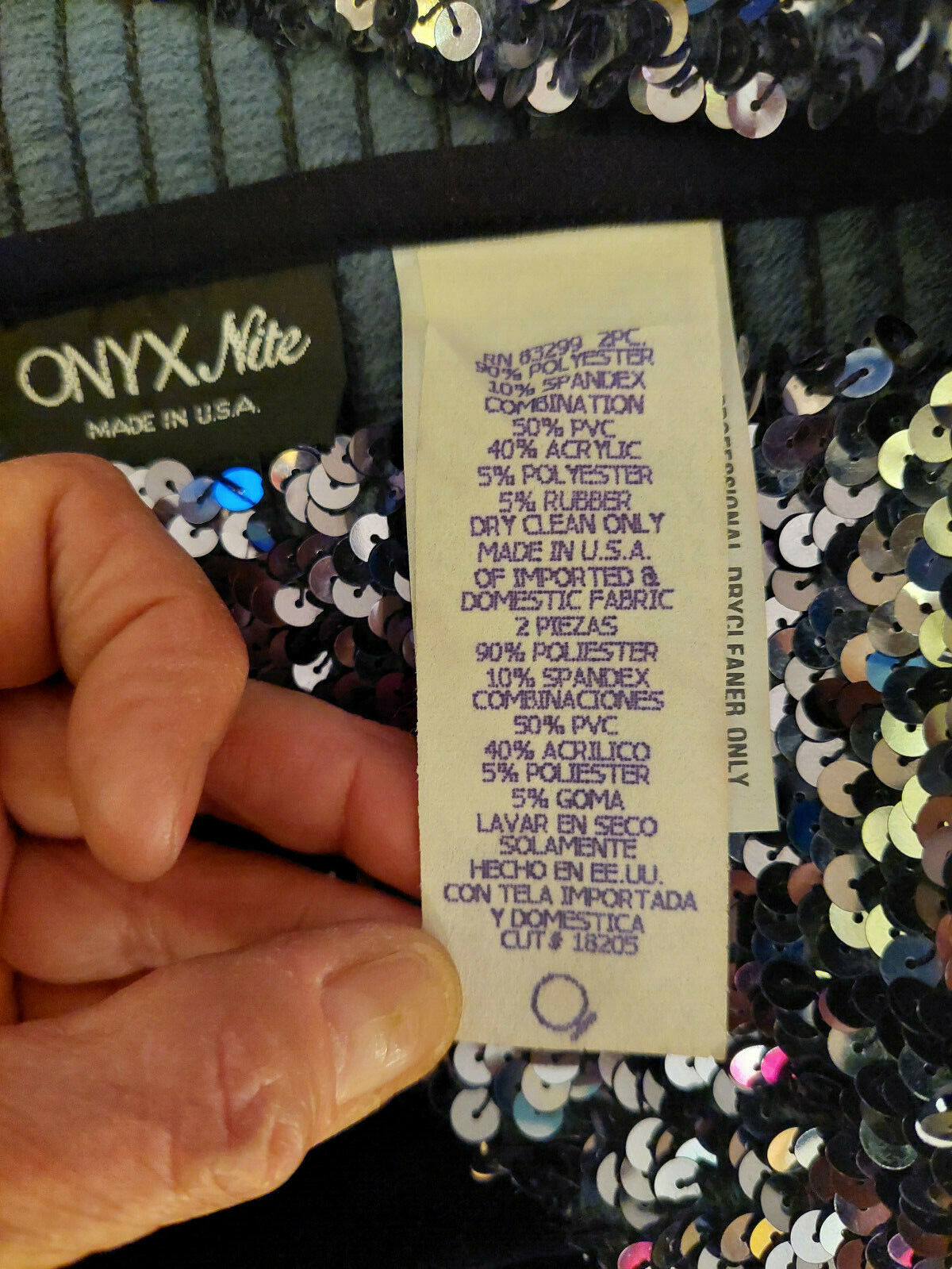 Vintage Onyx Nite Strapless Sequin Velvet Jumpsuit w/Velvet Jacket - Size 12 Onyx Nite - фотография #6