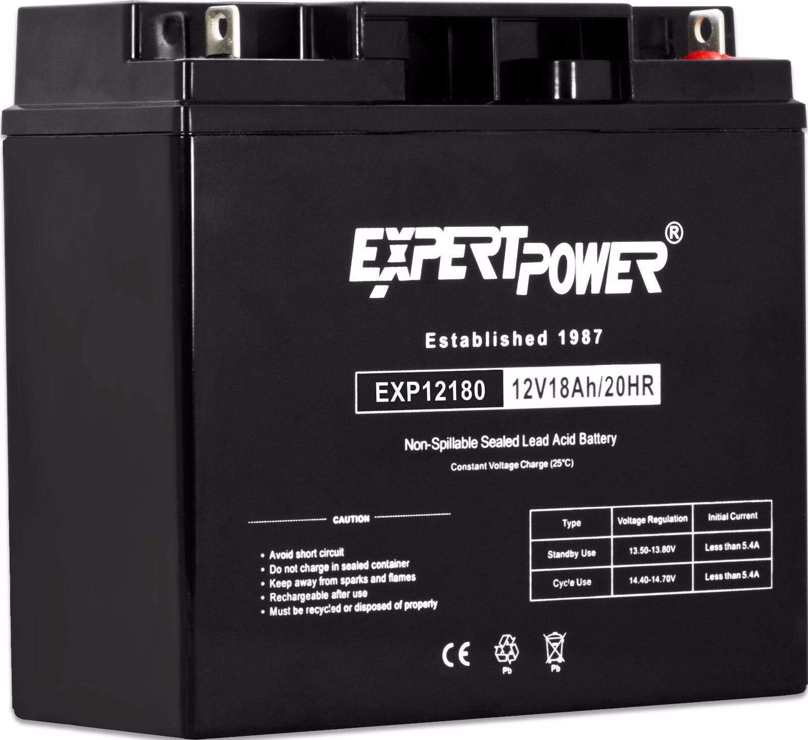 2 EXP12180 12V 18AH Battery for APC SmartUps 1400 1500 [Replacement for UB12180] ExpertPower EXP12180 - фотография #4