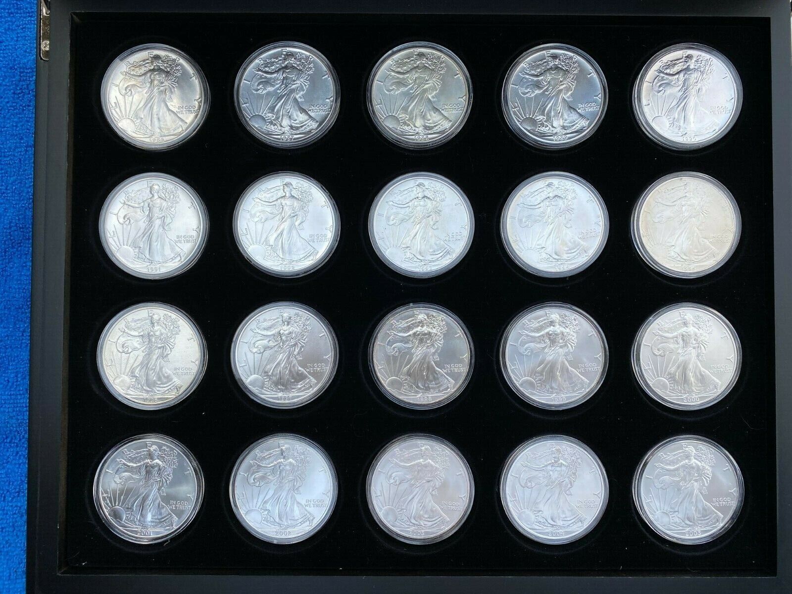 American Silver Eagle Set  , 1986-2021 Silver content 36 Troy Ounces Без бренда