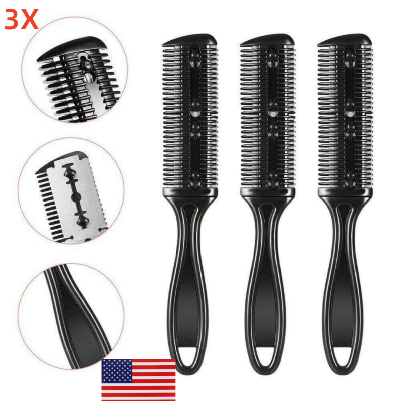 3X Hair Thinning Cutting Trimmer Razor Comb With Blades Hair Cutter Comb Top Unbranded Does not apply