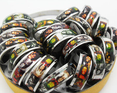 25pcs Bob Marley Stainless Steel rings Wholesale Men Fashion Jewelry Lots Unbranded - фотография #2