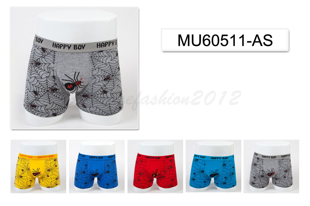 5pc Size 5 4－6 years Comfort Cotton Boys Boxer Briefs Spider Kids Underwear Unbranded