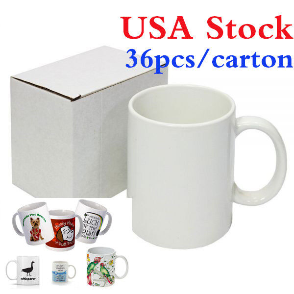 US 36pcs Blank White Mugs 11OZ Sublimation Coated Mugs Heat Press Cups with Box QOMOLANGMA 0163000216000 - фотография #5