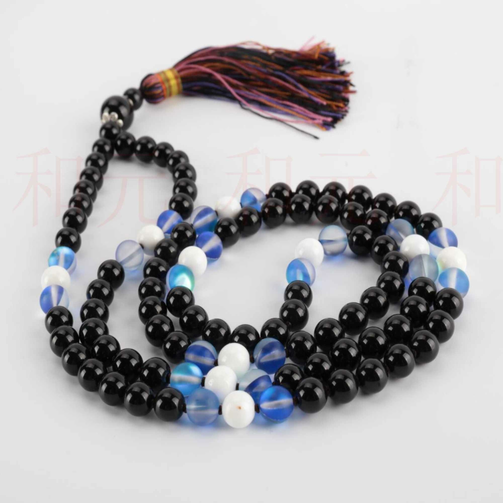 8mm 108 knotted black agate white Tridacna necklace gift Pray Spirituality Bless Unbranded 6 - фотография #7