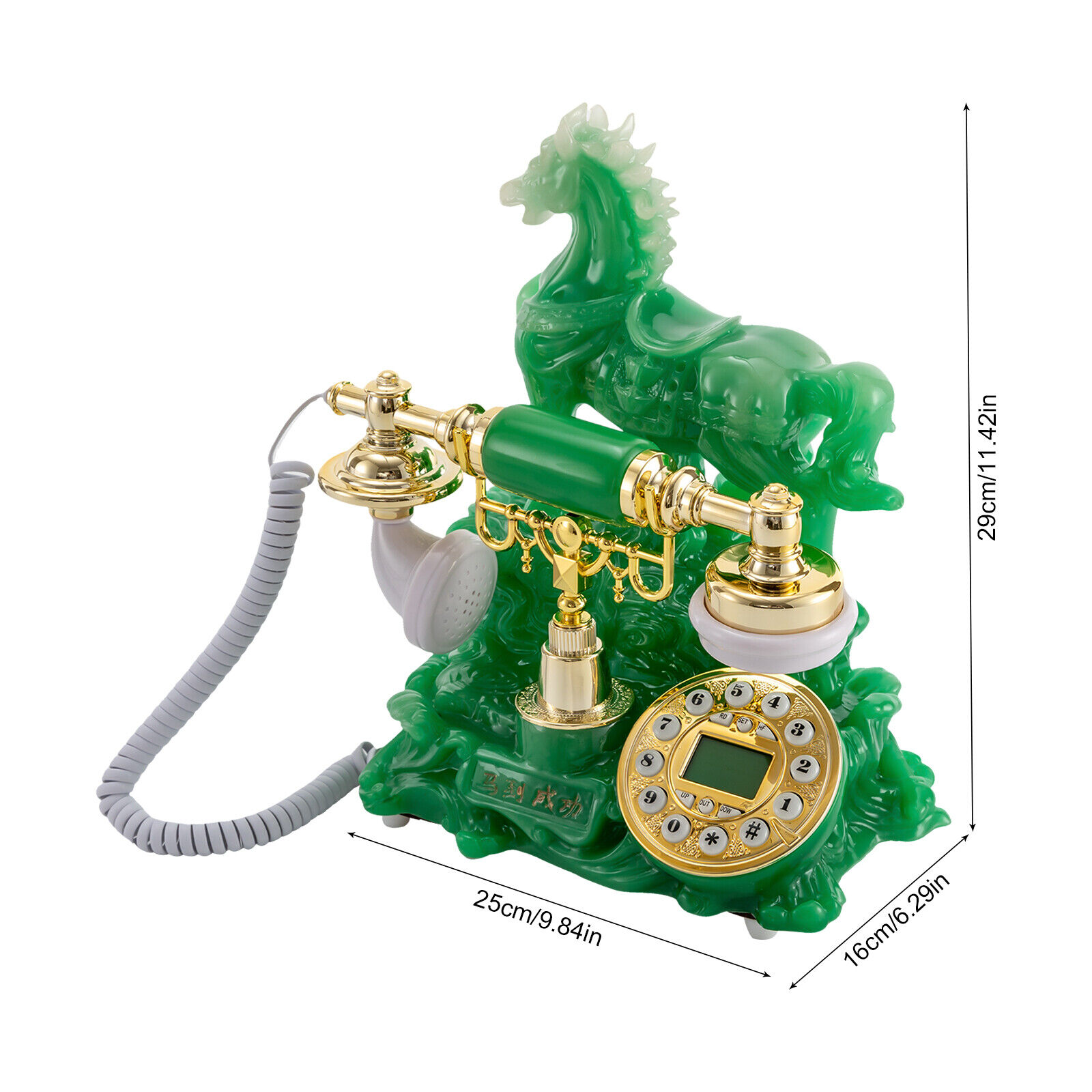 Retro Horse Design Telephone Dial Corded Phone Exquisite Workmanship Green NEW Unbranded Does not apply - фотография #2