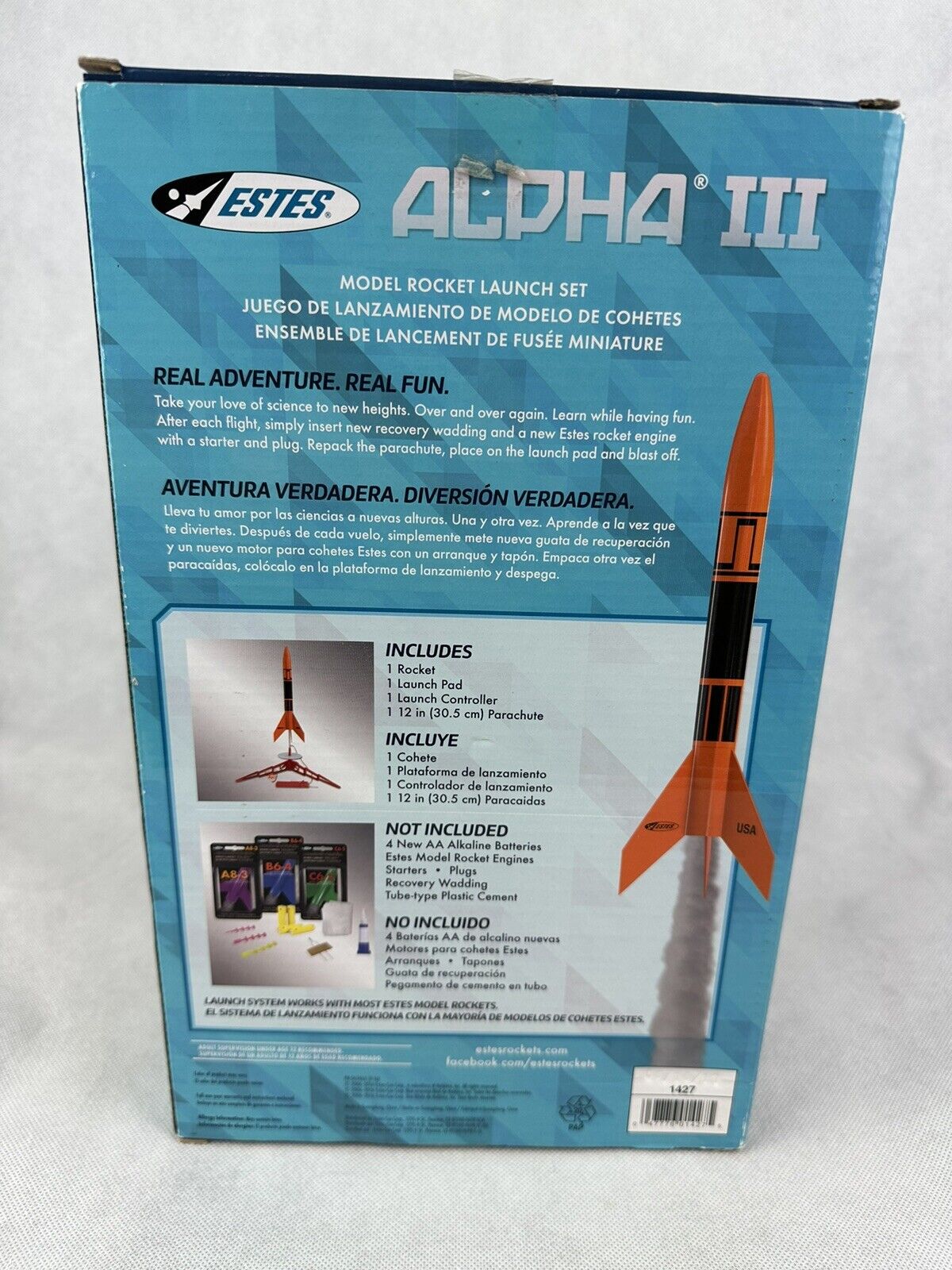 Estes Alpha III Flying Model Rocket Launch Set 1427 New Open Box Estes Rockets 451212 - фотография #3
