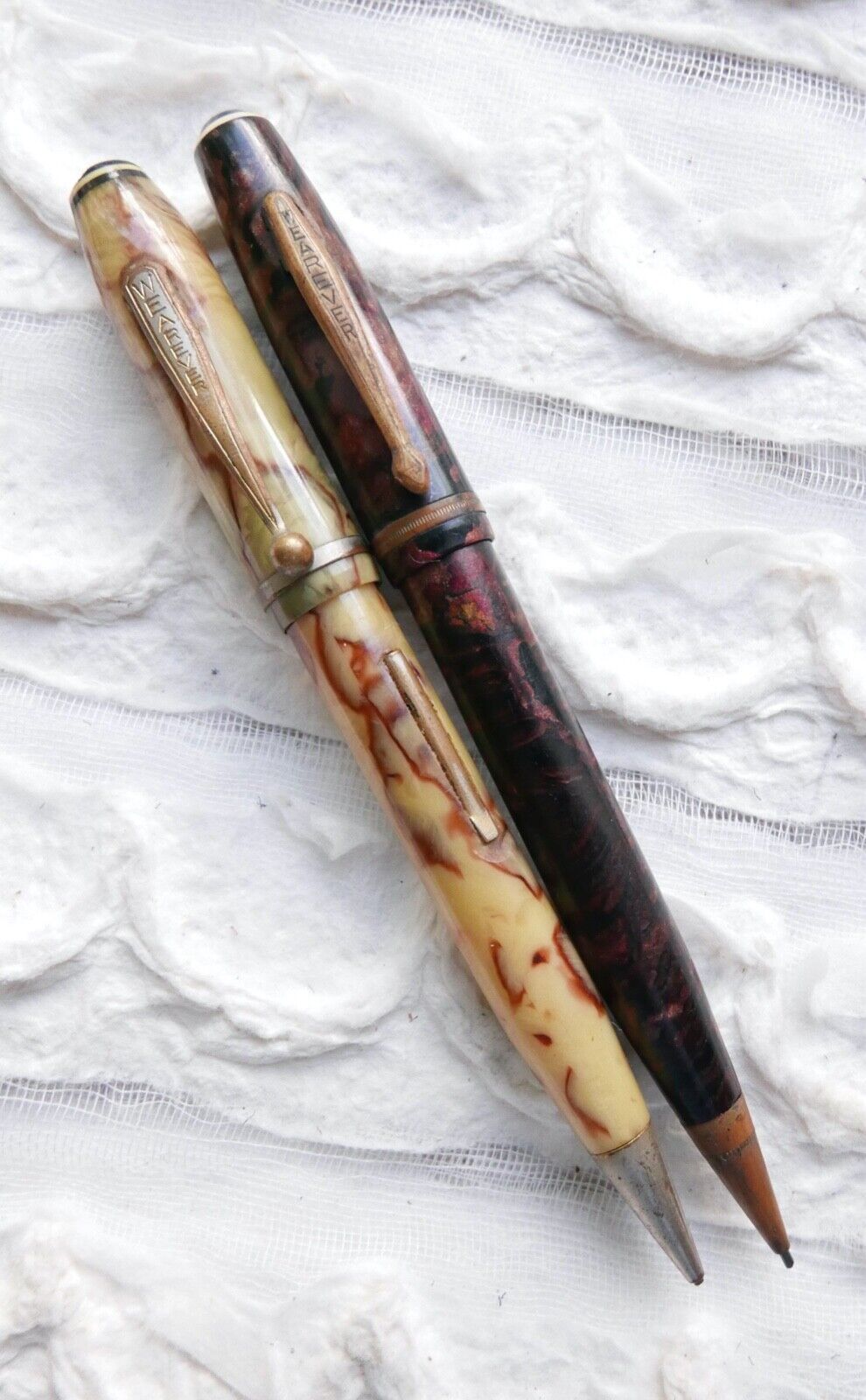 Vintage Wearever Fountain Pen/Mechanical Pencil Combo Lot (COOL CELLULOID) WearEver
