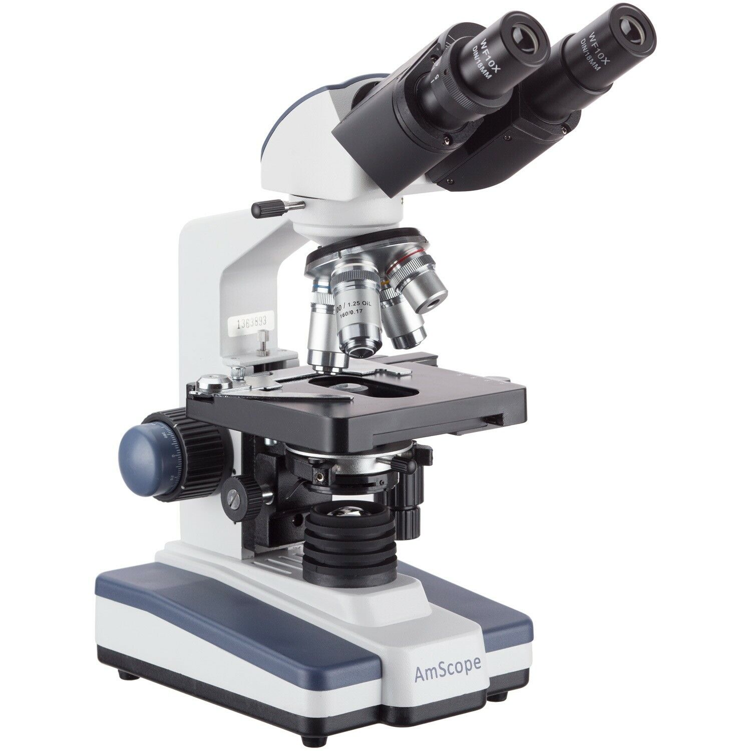 AmScope 40X-2500X Binocular Lab Compound Microscope with 3D Mechanical Stage LED AmScope B020C - фотография #2