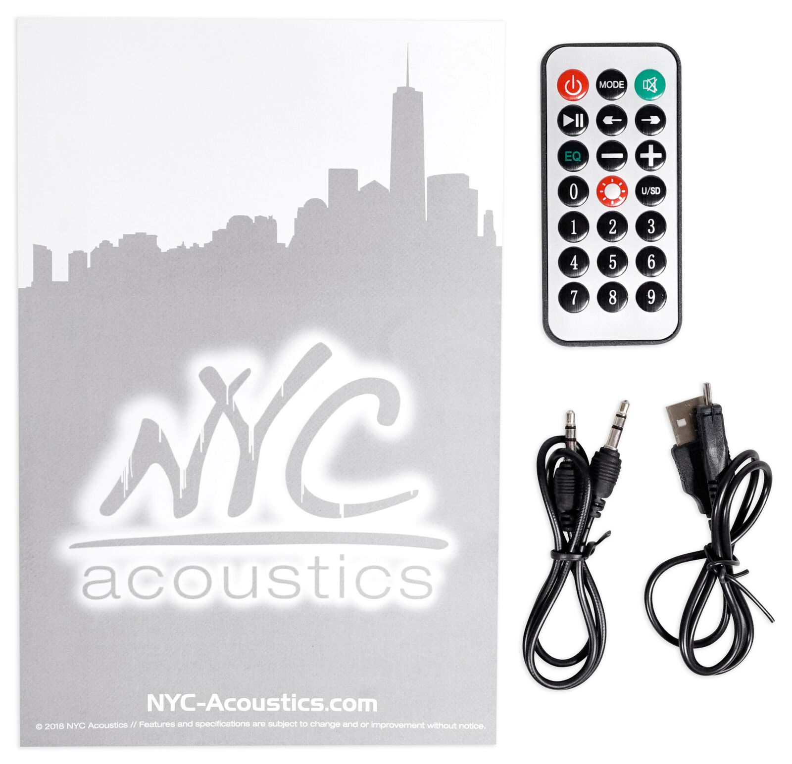 NYC Acoustics X-Tower Bluetooth Karaoke Machine System w/LED's+Microphone+Remote NYC Acoustics X-TOWER+RMC-XLR KAR - фотография #9