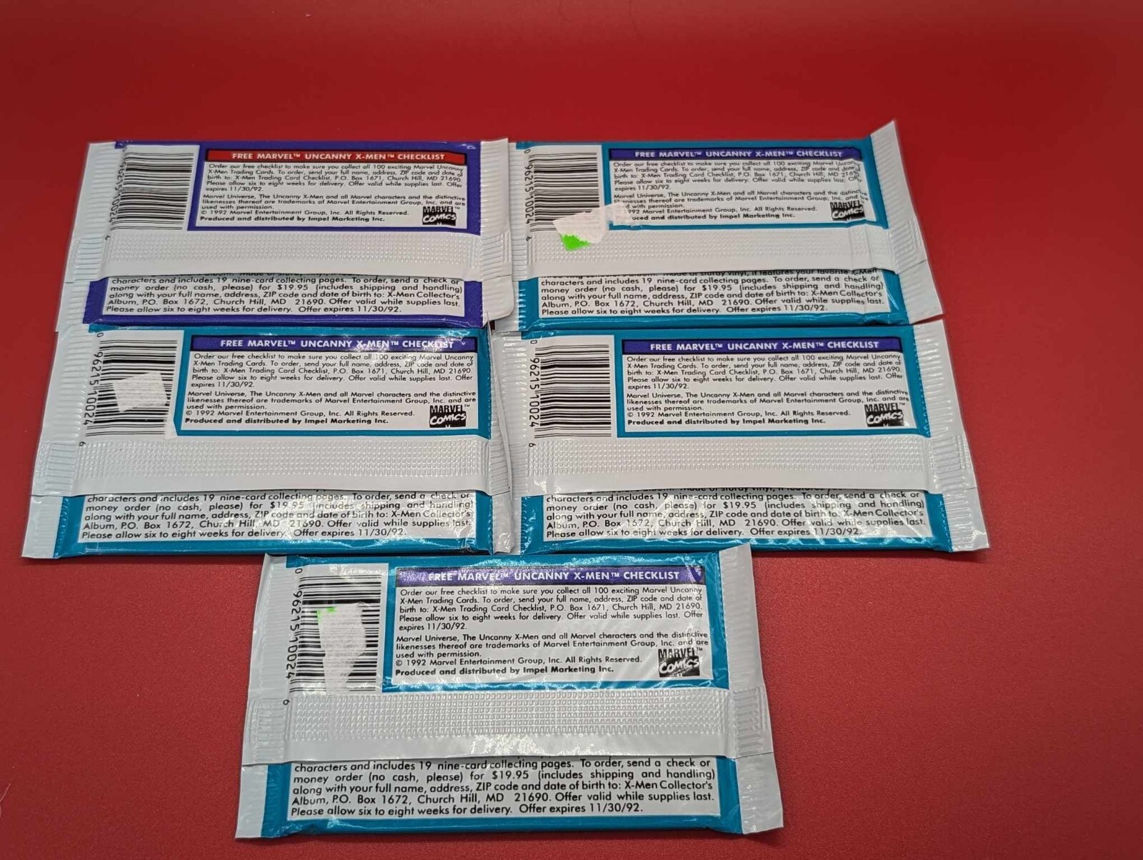 5 (Five) 1992 Impel Marvel Uncanny X-Men Factory Sealed Trading Card Packs Rare Без бренда - фотография #4