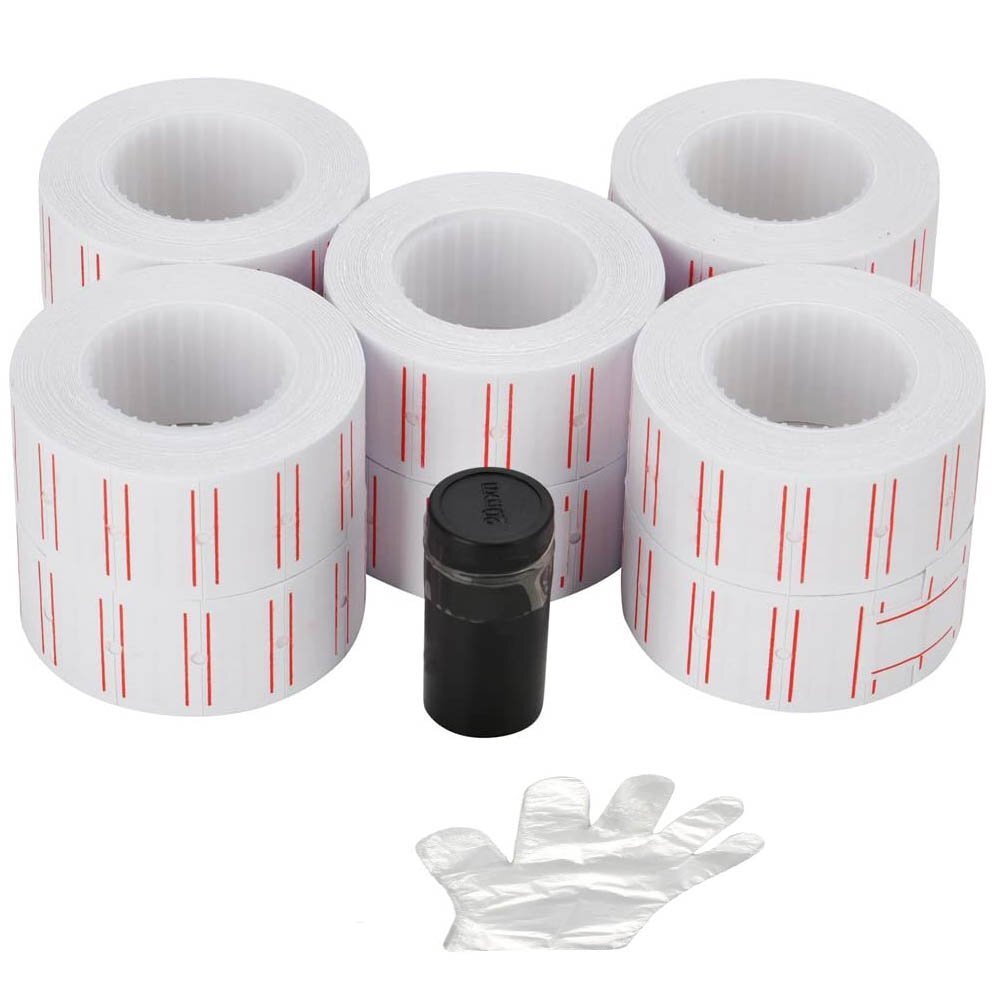 10 Rolls 6000pcs White Price Tag Sticker Gun Labels Refill For MX 5500 w/ 1 ink Unbranded Does Not Apply