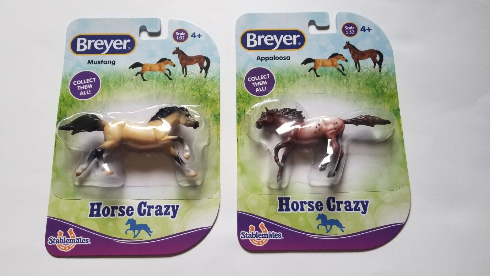 NEW Breyer Horse Crazy Collection Mustang & Appaloosa Stablemates 1:32 Scale NIP Breyer