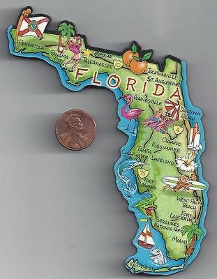 FLORIDA   MAGNET ASSORTMENT 4 NEW  SOUVENIRS includes JUMBO  ARTWOOD MAP    Без бренда - фотография #2