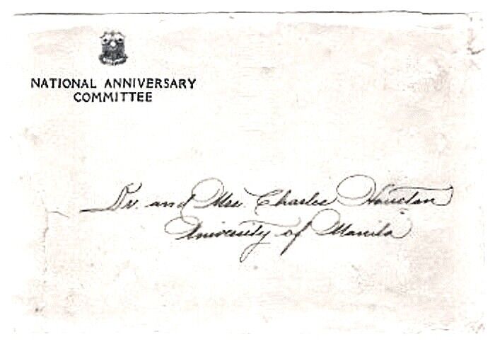 PHILIPPINES 1954 INDEPENDENCE CELEBRATION INVITE w/AUTO PASS  Manila $4-s+h-US Без бренда - фотография #3