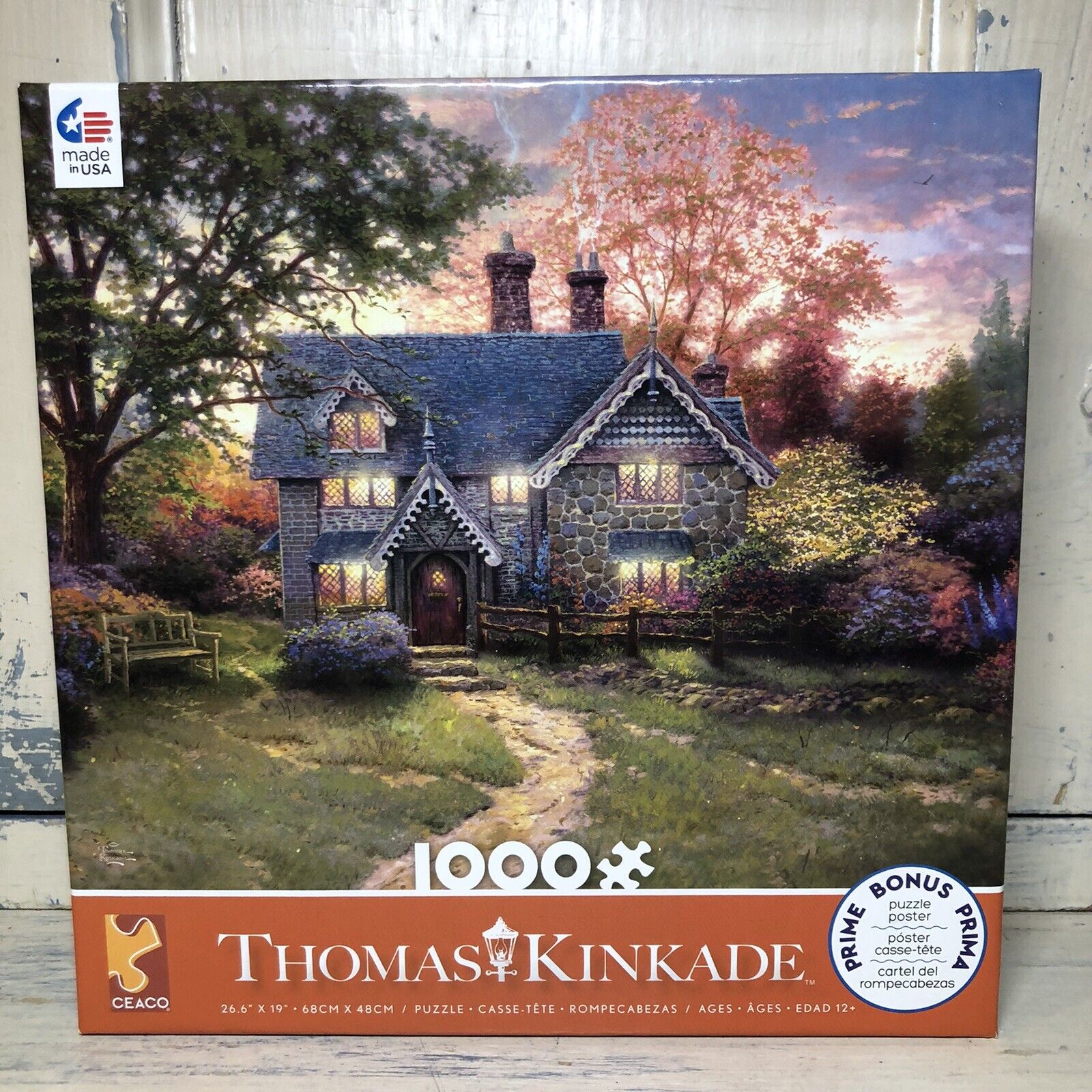 Lot of 2 1000 Piece Thomas Kincade Ceaco Puzzles Gingerbread and Stony Creek  Без бренда - фотография #7