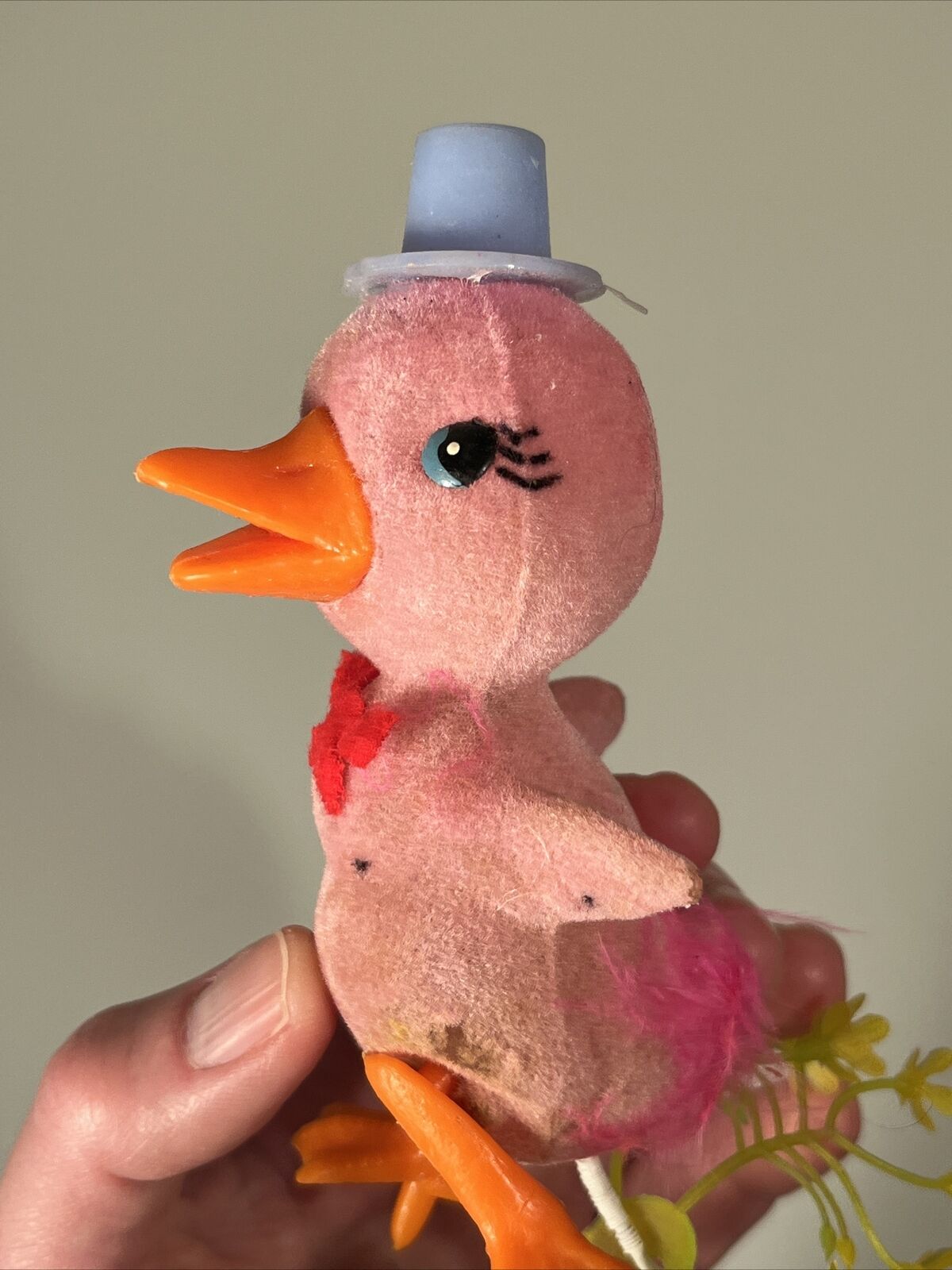 3 Vintage Easter Picks Flocked Birds Ducks Chicks Craft Basket Flaws AS IS-READ Без бренда - фотография #5