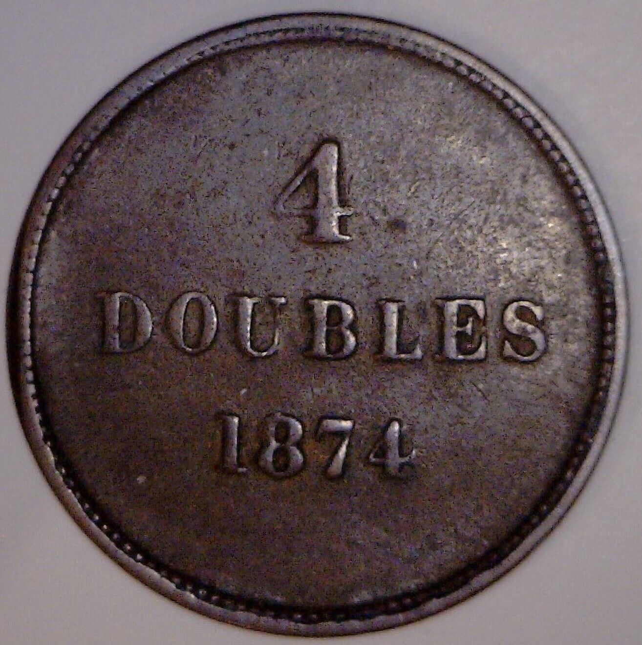  Two Scrace - Isle of Guernsey - 4 Doubles and 8 Doubles coins -1874 and 1868 Без бренда