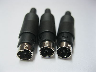 5 pcs 5 Pin Mini DIN Plug Male Connector with Plastic Handle New SL