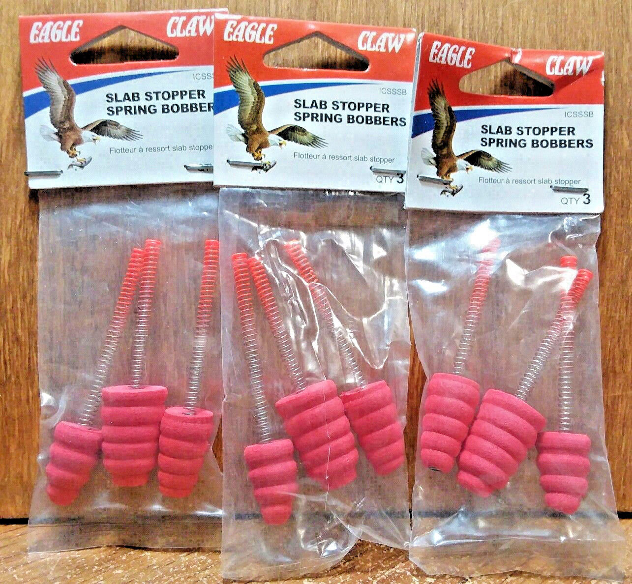 ☆ BEST DEAL☆ 3x 3pks Eagle Claw Ice Fishing Spring Bobbers Slab Stopper Assorted Eagle Claw ICSSSB