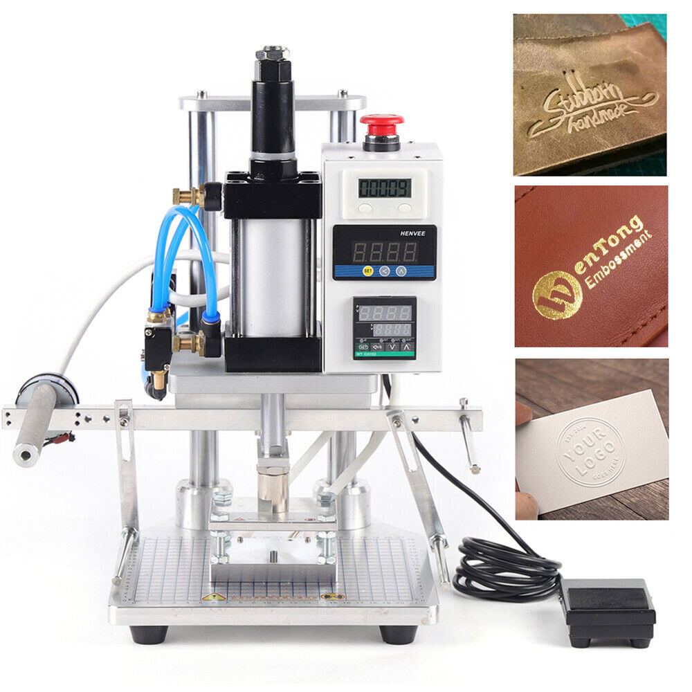 110V 500W Hot Foil Stamping Machine Air Pneumatic Logo Leather PVC Press 60hz  Unbranded Does Not Apply - фотография #6
