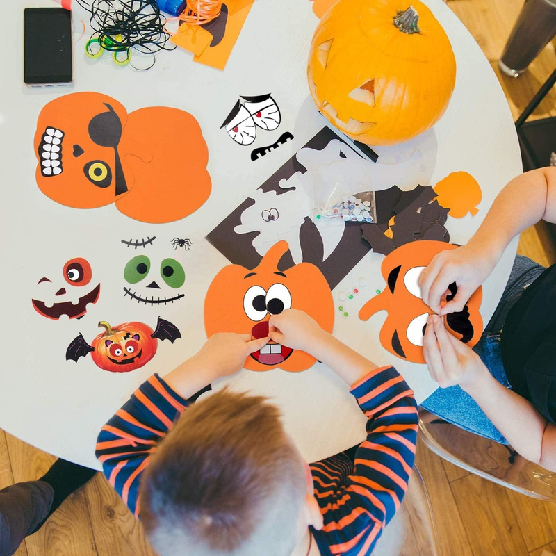 16 Kits Halloween Foam Pumpkin Craft Kits Foam Pumpkin Stickers Halloween Sticke Does not apply - фотография #5