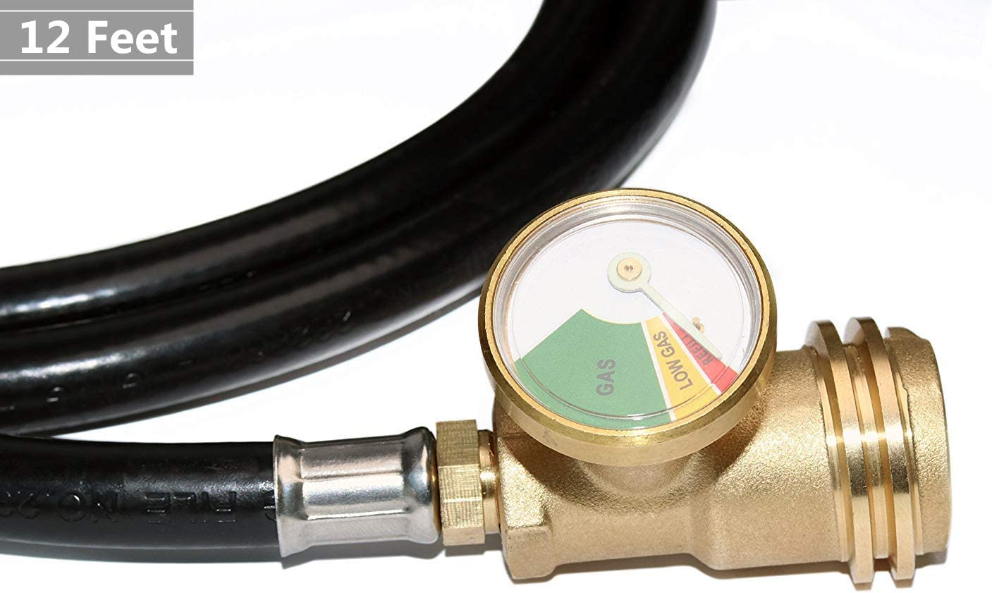 US 12FT Propane Extension Hose w/Gauge for Propane Tank for Most Propane Applian Unbranded - фотография #4