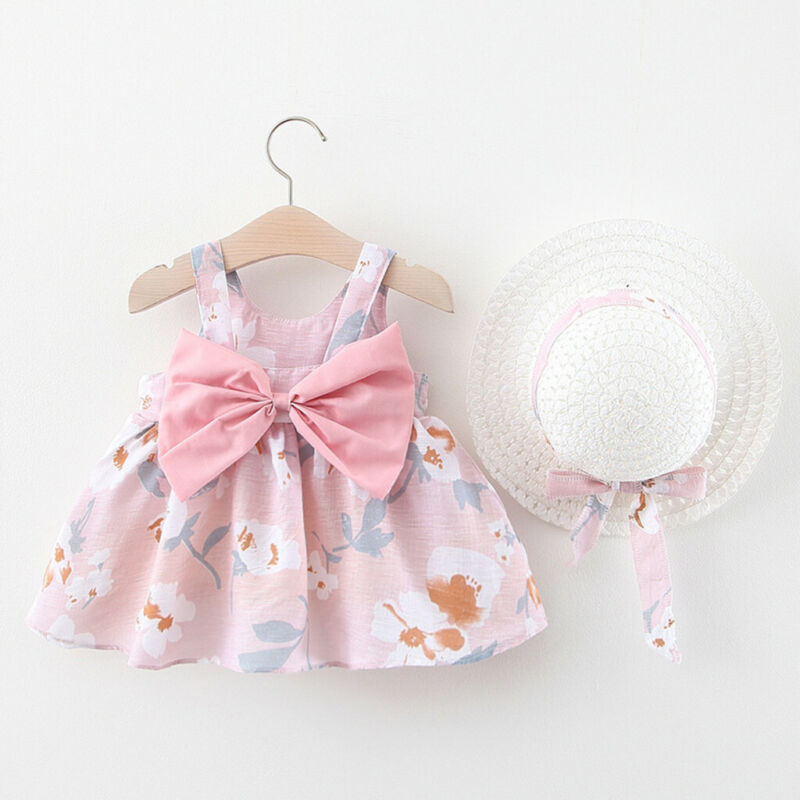 Toddler Baby Kids Girls Floral Flowers Princess TuTu Dress Hat Outfits Clothes 6months-3years does not apply - фотография #8