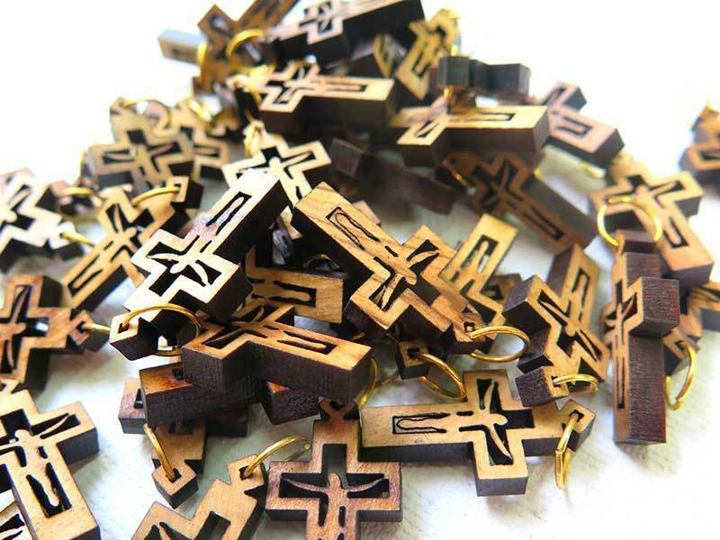  Wood Olive HandMade Cross Pendants Necklace Holy Land Bethlehem Crosses Rosary Без бренда - фотография #11