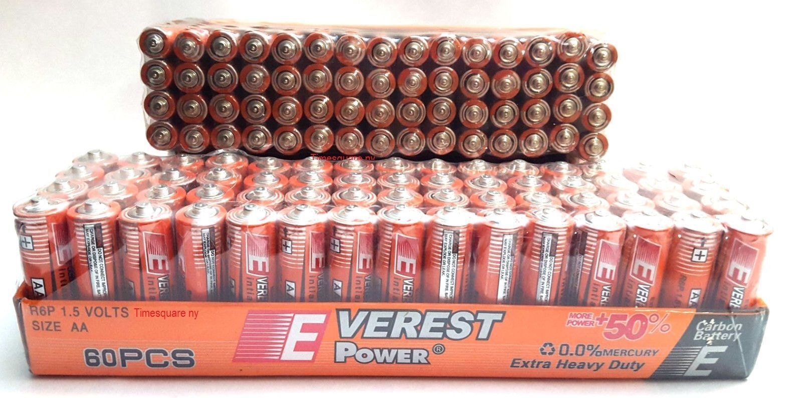 60 AA And  60 AAA Batteries extra Heavy Duty  Everest 6F22 - фотография #2