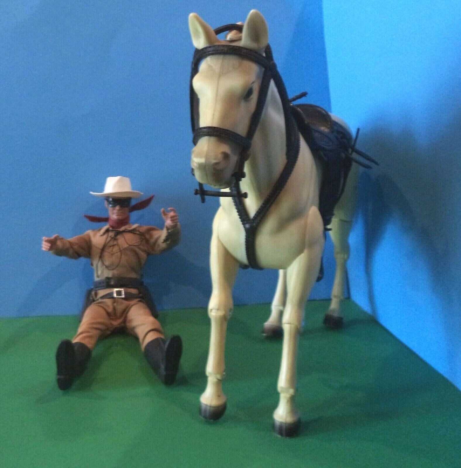 VTG 1973 HUBLEY"SILVER HORSE" WITH ORIG BOX & LONE RANGER ACTION FIGURE-LOT OF 2 Hubley