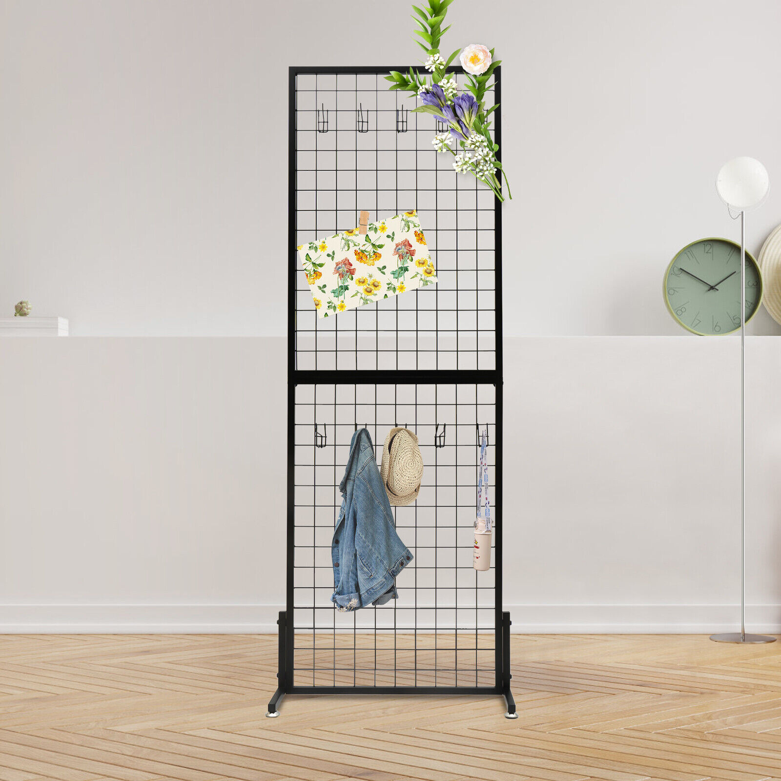 2*2 Inch Foldable Wire Grid Panel Display Rack With 10 Hooks For Craft Art Show N/A N/A - фотография #13