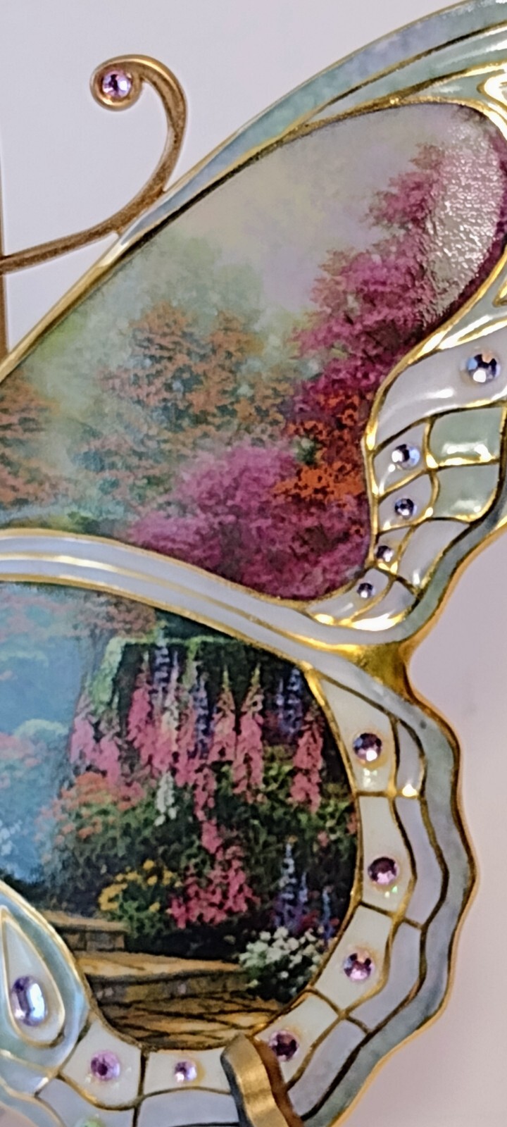 Bradford Xchg. Thomas Kincaid JEWELED BUTTERFLY Wall Art EUC On Wings of Beauty Thomas Kinkade - фотография #16