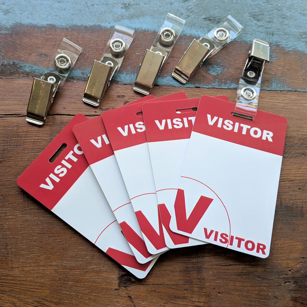 25 Pack - Heavy Duty Visitor Pass Badges with ID Clips - Reusable & Re-Writable Specialist ID SPID-9860 - фотография #5