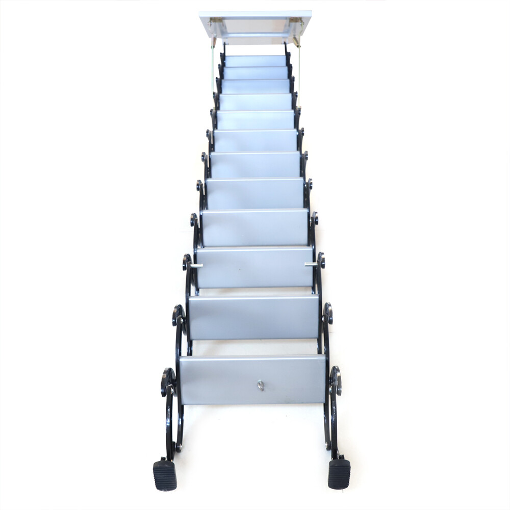 12 Steps Wall Mounted Folding Ladder Loft Stairs White Attic Steps Pull Down  Unbranded 022129 - фотография #12