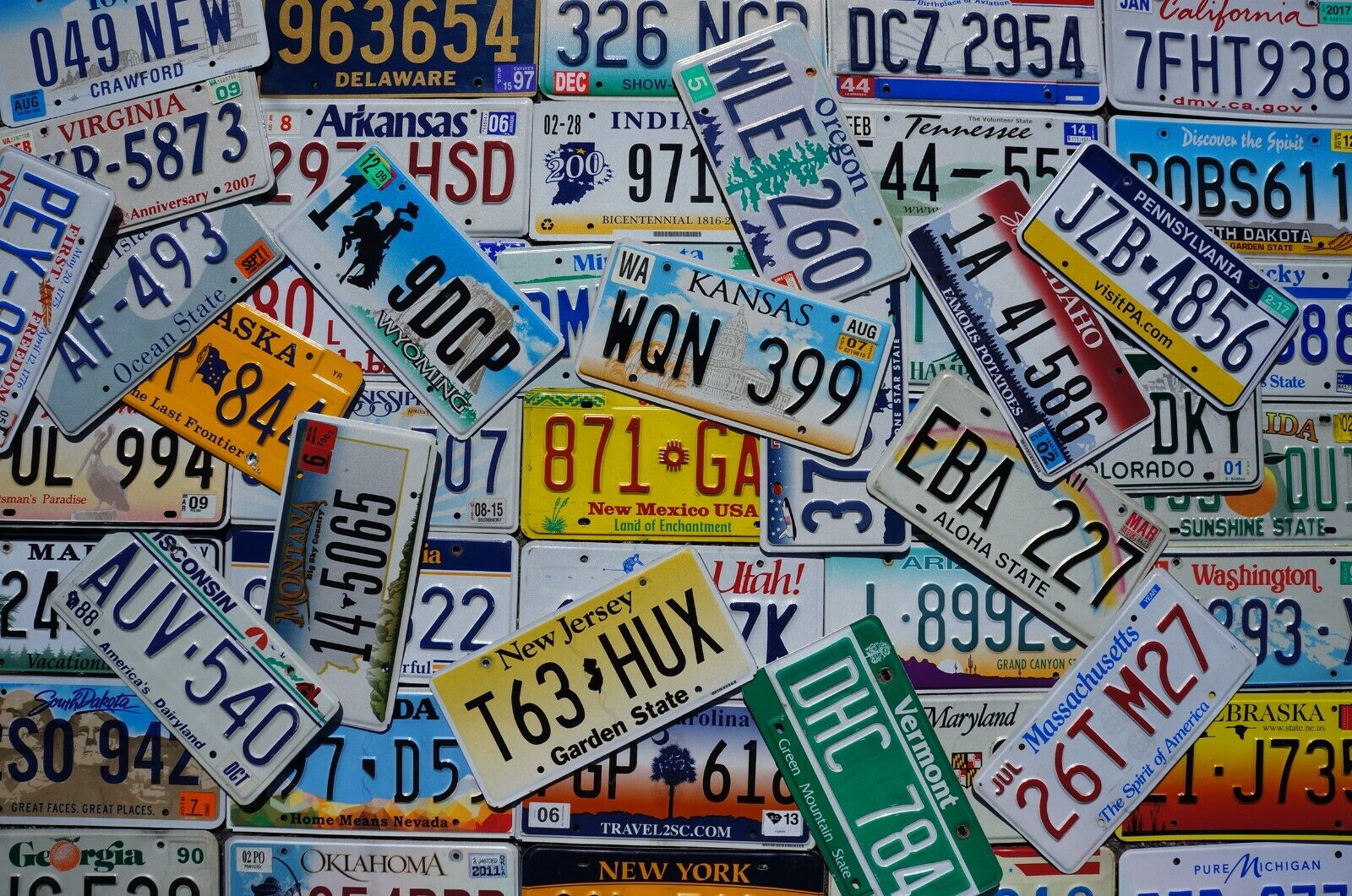 COMPLETE SET    ALL 50 STATES USA LICENSE PLATES LOT of Good License Plate Tags Без бренда - фотография #9