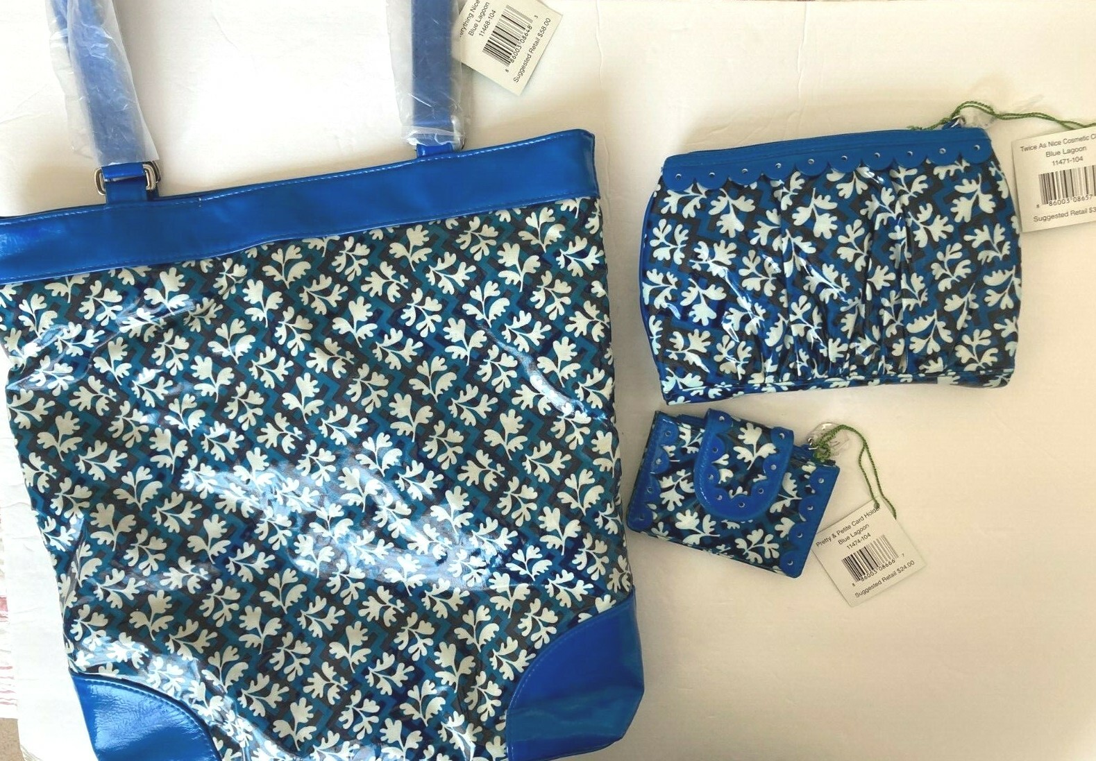 VERA BRADLEY FRILL EVERYTHING BLUE LAGOON *NWT 3 PC SET: TOTE/CLUTCH/CARD HOLDER Vera Bradley VERA BRADLEY FRILL EVERYTHING - фотография #3