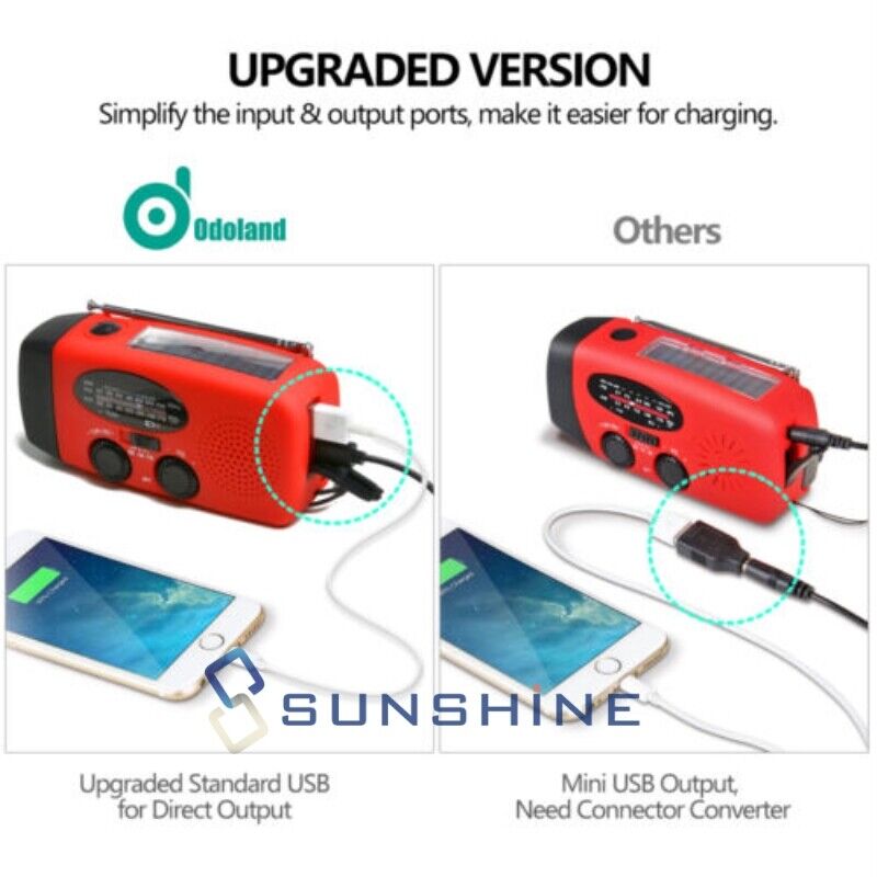 Emergency Solar Hand Crank Dynamo AM/FM Weather Radio LED Flashlight USB Charger Sunshine-eshop Does not apply - фотография #6