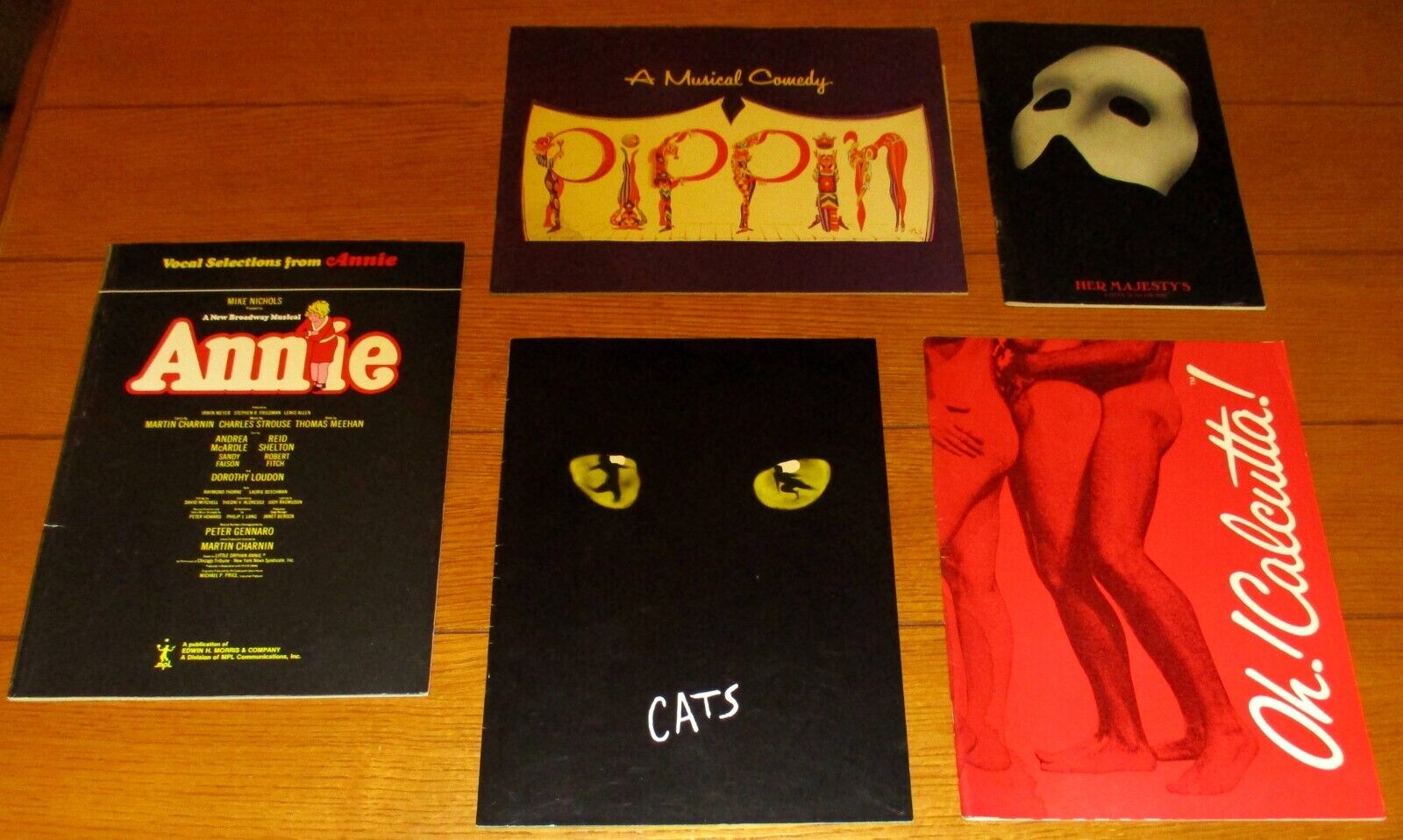 Broadway Publication Lot (5)W/ Cats - Pippin - Annie -Oh Calcutta! - Phantom Без бренда