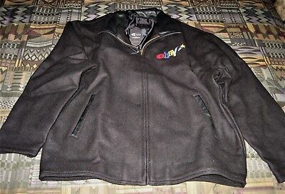 eBay RARE Men's Black Wool Jacket with Leather Collar-LARGE- yellow star-NEW Без бренда
