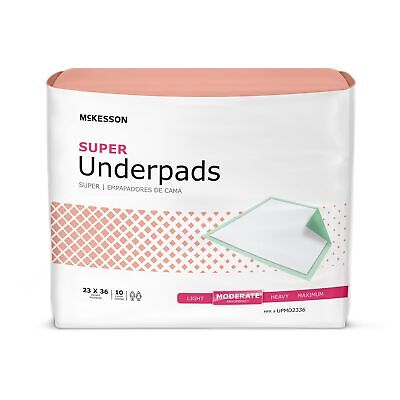120 McKesson Super Moderate Absorbency Adult Bed Pad Disposable Underpads 23x36” McKesson UPMD2336