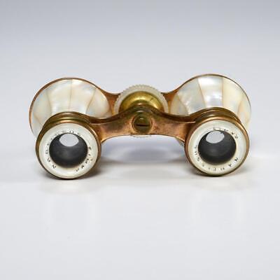 4 Vtg Pocket Mother of Pearl Brass Bird Watching Binoculars Opera Glasses Lot Narcissus, Chevalier, La Reine - фотография #7