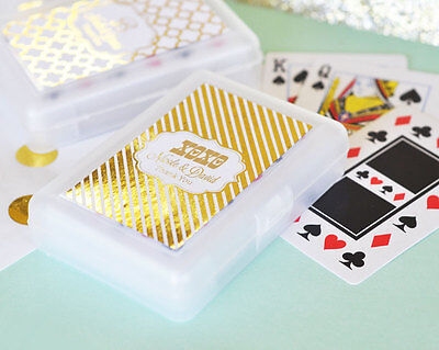 50 Personalized Gold or Silver Foil Playing CARDS Birthday Bridal Wedding Favor Event Blossom - фотография #2