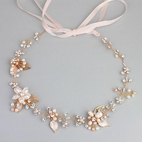 Oriamour Bridal Crystal Headband with Freshwater Pearls Flower Design Wedding  Oriamour Not Applicable - фотография #4