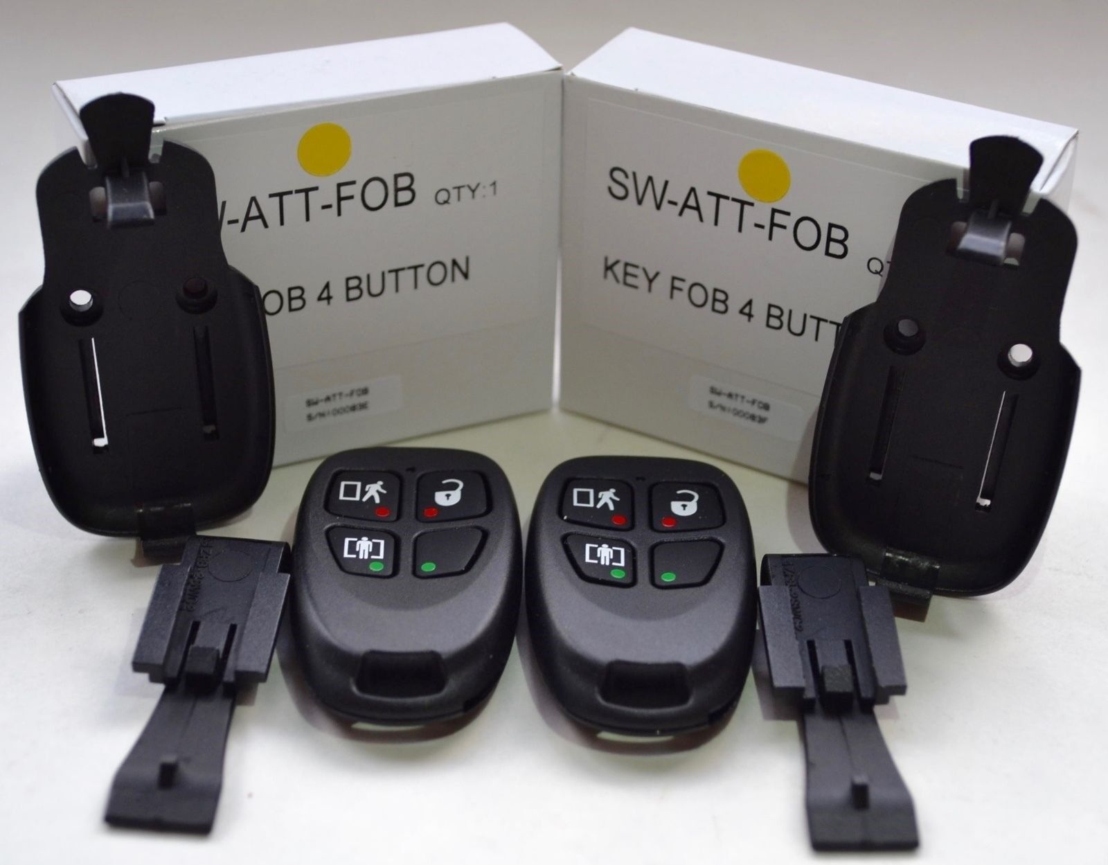 AT&T Security Model SW-ATT-FOB Four Button Key FOB Lot of 2 AT&T SW-ATT-FOB