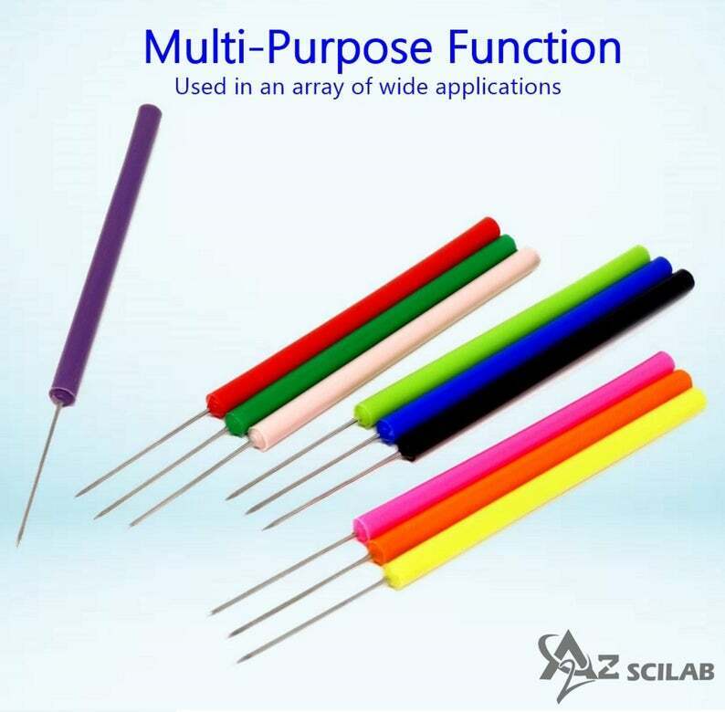 Assorted Multicolor Lab Dissecting Teasing Needles with Plastic Handles 10Pk A2Z SCILAB Does Not Apply - фотография #4