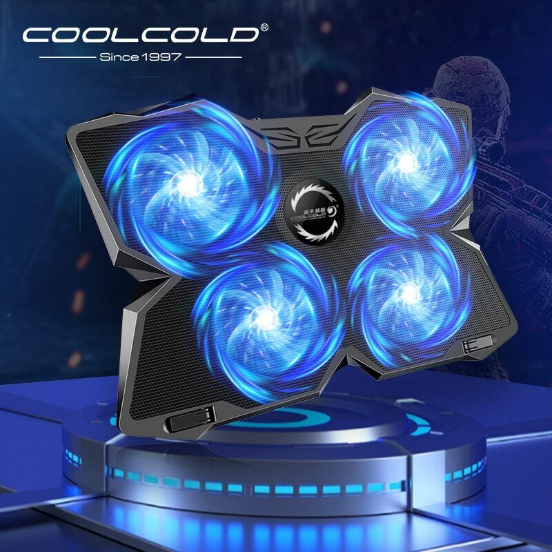 Laptop Cooling Pad 2 USB 5 Fan Gaming Led Light Notebook Cooler For 12-17inch CoolCold Does not apply